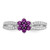 14KT White Gold Gemstone and Diamond Floral Ring