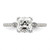 14KT White Gold (Holds 1.5 carat (7.00mm) Cushion Center) 1/5 carat Diamond Semi-Mount Engagement Ring