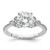 14KT White Gold (Holds 1.5 carat (7.5mm) Round Center) 1/4 carat Diamond Semi-Mount Engagement Ring
