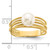 14KT 7-8mm Round White Freshwater Cultured Pearl Brushed Ring