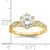 14KT Gold (Holds 1.5 carat (7.5mm) Round Center) 1/6 carat Diamond Semi-Mount Engagement Ring