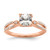 14KT Rose Gold Split Shank (Holds 1 carat (6.00mm) Cushion Center) 1/6 carat Diamond Semi-Mount Engagement Ring