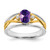 14KT Two-tone Gemstone and Diamond Ring