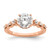 14KT Rose Gold (Holds 1.5 carat (7.5mm) Round Center) 1/6 carat Diamond Semi-Mount Engagement Ring