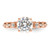 14KT Rose Gold (Holds 1.5 carat (7.5mm) Round Center) 1/6 carat Diamond Semi-Mount Engagement Ring