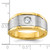 10KT Two-tone IBGoodman Men's Polished and Satin Diamond Complete Ring