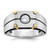 10KT Two-tone IBGoodman Men's Polished and Satin Diamond Complete Ring