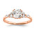 14KT Rose Gold (Holds 1 carat (6.00mm) Cushion Center) 1/5 carat Marquise Diamond Semi-Mount Engagement Ring