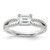 14KT White Gold East West (Holds 1 carat (6.9x5.2mm) Emerald-cut Center) 1/5 carat Diamond Semi-Mount Engagement Ring