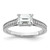 14KT White Gold East West (Holds 1 carat (6.9x5.2mm) Emerald-cut Center) 1/6 carat Diamond Semi-Mount Engagement Ring