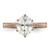 14KT Rose Gold (Holds 1.5 carat (9.2x6.9mm) Oval Center) 1/8 carat Diamond Semi-Mount Engagement Ring