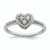 10KT White Gold Heart Halo Cluster 1/4 carat Diamond Complete Engagement Ring
