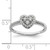 10KT White Gold Heart Halo Cluster 1/4 carat Diamond Complete Engagement Ring