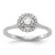 14KT White Gold Halo (Holds 1/2 carat (5.2mm) Round Center) 1/5 carat Diamond Semi-Mount Engagement Ring