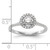 14KT White Gold Halo (Holds 1/2 carat (5.2mm) Round Center) 1/5 carat Diamond Semi-Mount Engagement Ring