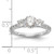 14KT White Gold 3-Stone (Holds 1 carat (6.5mm) Round Center and (2-3.8mm) Round Sides) Diamond Semi-Mount Engagement Ring