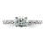 14KT White Gold East West (Holds 1 carat (8.00x6.1mm) Oval Center) 1/5 carat Diamond Semi-Mount Engagement Ring