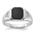 10KT White Gold Polished & Brushed 1-9.2X9.2 Onyx & Diamond Ring