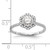 14KT White Gold Hexagon Halo (Holds 3/4 carat (6.00mm) Round Center) 1/4 carat Diamond Semi-mount Engagement Ring