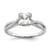 14KT White Gold Criss-Cross (Holds 1 carat (6.00mm) Cushion Center) 1/5 carat Diamond Semi-Mount Engagement Ring