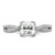 14KT White Gold Criss-Cross (Holds 1 carat (6.00mm) Cushion Center) 1/5 carat Diamond Semi-Mount Engagement Ring