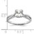 14KT White Gold Criss-Cross (Holds 1 carat (6.00mm) Cushion Center) 1/5 carat Diamond Semi-Mount Engagement Ring