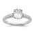 14KT White Gold (Holds 1 carat (8.00x6.1mm) Oval Center) 1/5 carat Diamond Semi-Mount Engagement Ring