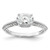 14KT White Gold East West (Holds 1 carat (8.00x6.1mm) Oval Center) 1/4 carat Diamond Semi-Mount Engagement Ring