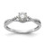 14KT White Gold Criss-Cross (Holds 3/8 carat (4.8mm) Round Center) 1/5 carat Diamond Semi-mount Engagement Ring
