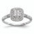 14KT White Gold Square Halo Cluster 1/5 carat Princess/Round Diamond Complete Engagement Ring