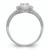 14KT White Gold Square Halo Cluster 1/5 carat Princess/Round Diamond Complete Engagement Ring