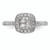 14KT White Gold Square Halo Cluster 1/5 carat Princess/Round Diamond Complete Engagement Ring