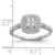14KT White Gold Square Halo Cluster 1/5 carat Princess/Round Diamond Complete Engagement Ring