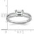 14KT White Gold East West (Holds 3/4 carat (6.1x4.5mm) Emerald-cut Center) 1/6 carat Diamond Semi-Mount Engagement Ring