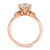 14KT Rose Gold Split Shank (Holds 1.5 carat (7.00mm) Cushion Center) 1/6 carat Diamond Semi-Mount Engagement Ring