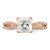 14KT Rose Gold Split Shank (Holds 1.5 carat (7.00mm) Cushion Center) 1/6 carat Diamond Semi-Mount Engagement Ring