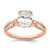 14KT Rose Gold Split Shank (Holds 1.5 carat (9.2x6.9mm) Oval Center) 1/6 carat Diamond Semi-Mount Engagement Ring