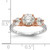 14KT White and Rose Gold 3-Stone (Holds 1 carat (6.5mm) Round Center and (2-4.6mm) Round Sides) Diamond Semi-mount Engagement Ring