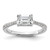 14KT White Gold East West (Holds 1 carat (6.9x5.2mm) Emerald-cut Center) 1/4 carat Diamond Semi-Mount Engagement Ring