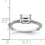 14KT White Gold East West (Holds 1 carat (6.9x5.2mm) Emerald-cut Center) 1/4 carat Diamond Semi-Mount Engagement Ring
