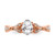 14KT Rose Gold Two Hearts (Holds 1/2 carat (6.2x4.7mm) Oval Center) 1/4 carat Diamond Semi-mount Engagement Ring