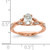 14KT Rose Gold Two Hearts (Holds 1/2 carat (6.2x4.7mm) Oval Center) 1/4 carat Diamond Semi-mount Engagement Ring