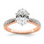 14KT Rose Gold Leaf Design (Holds 1.5 carat (9.2x6.9mm) Oval Center) 1/5 carat Diamond Semi-Mount Engagement Ring