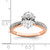14KT Rose Gold Leaf Design (Holds 1.5 carat (9.2x6.9mm) Oval Center) 1/5 carat Diamond Semi-Mount Engagement Ring