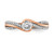 14KT Rose Gold By-Pass (Holds 1/3 carat (4.5mm) Round Center) 1/6 carat Diamond Semi-mount Engagement Ring