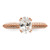 14KT Rose Gold (Holds 1 carat (7.6x5.7mm) Oval Center) 1/4 carat Diamond Semi-Mount Engagement Ring