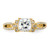 14KT Split Shank (Holds 1 carat (6.00mm) Cushion Center) 1/6 carat Diamond Semi-Mount Engagement Ring