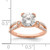 14KT Rose Gold 2-Row (Holds 2 carat (8.2mm) Round Center) 1/4 carat Diamond Semi-Mount Engagment Ring