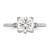 14KT White Gold (Holds 2 carat (7.6mm) Cushion Center) 1/4 carat Diamond Semi-Mount Engagement Ring