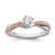 14KT White and Rose Gold By-Pass (Holds 1/2 carat (5.2mm) Round Center) 1/5 carat Diamond Semi-mount Engagement Ring